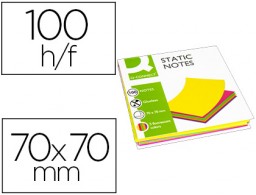 Bloc 100 notas magneticas quita y pon Q-Connect 70x70mm. 5 colores fluorescentes